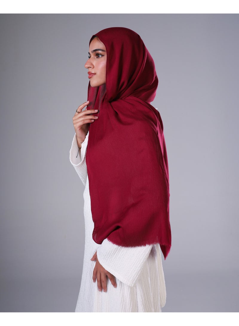 Lavezzi Cotton Sponge Modal Hijab for Women – Soft Breathable Head Scarf – Elegant Modest Fashion Head Wrap (Burgundy) - Image 2